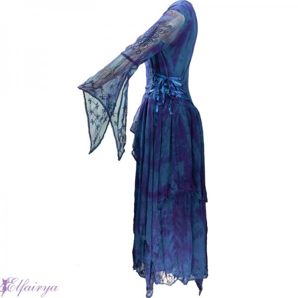 Feen-Kleid mit Chiffon und Fledermaus-Ärmeln in zwei Farben
